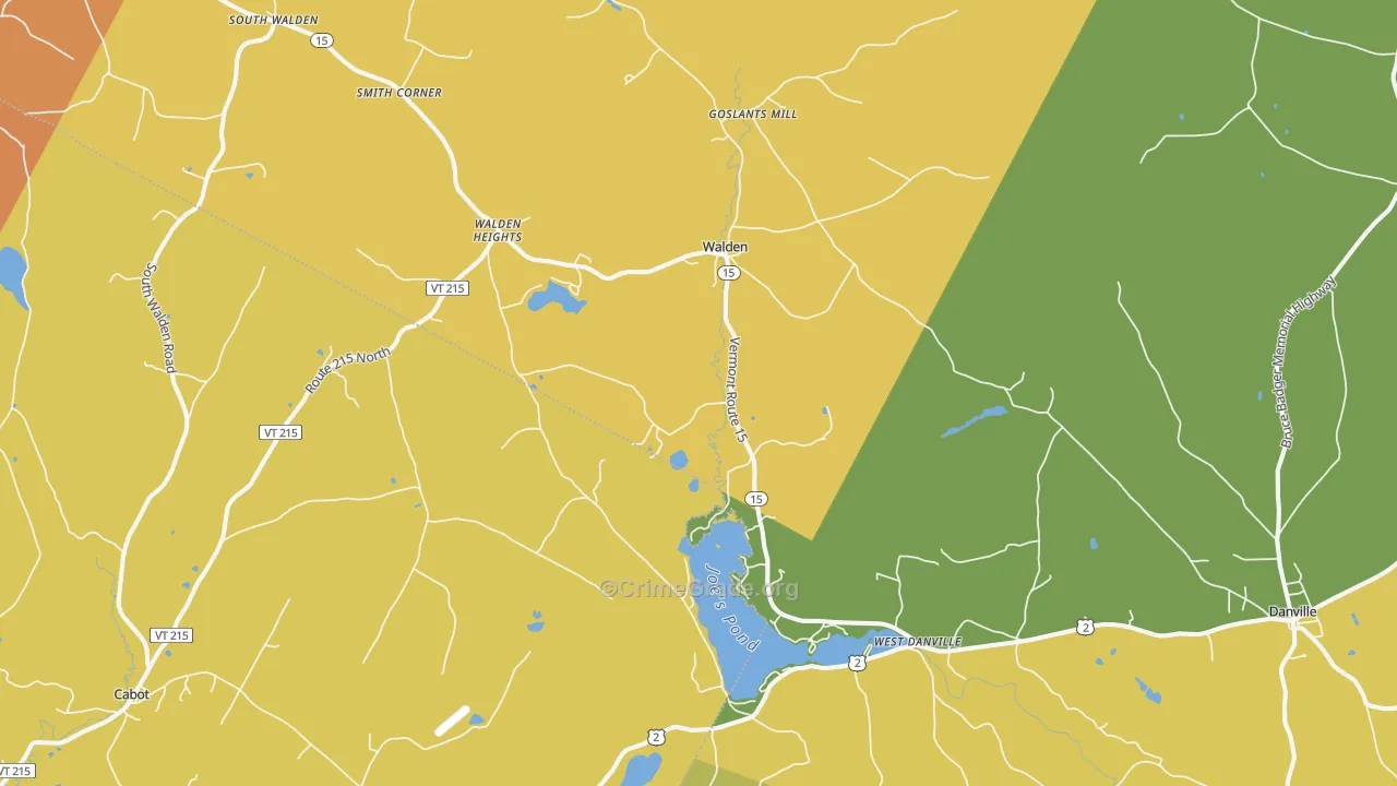 West Danville, VT Map of Drug-Related Crime Rates
