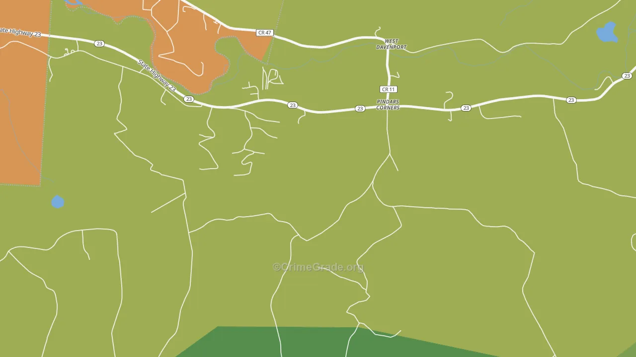 West Davenport, NY Map of Drug-Related Crime Rates