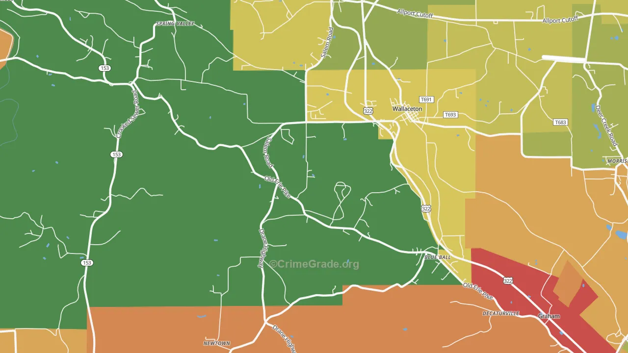 West Decatur, PA Map of Drug-Related Crime Rates