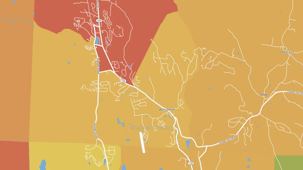 West Dover, VT Map of Drug-Related Crime Rates
