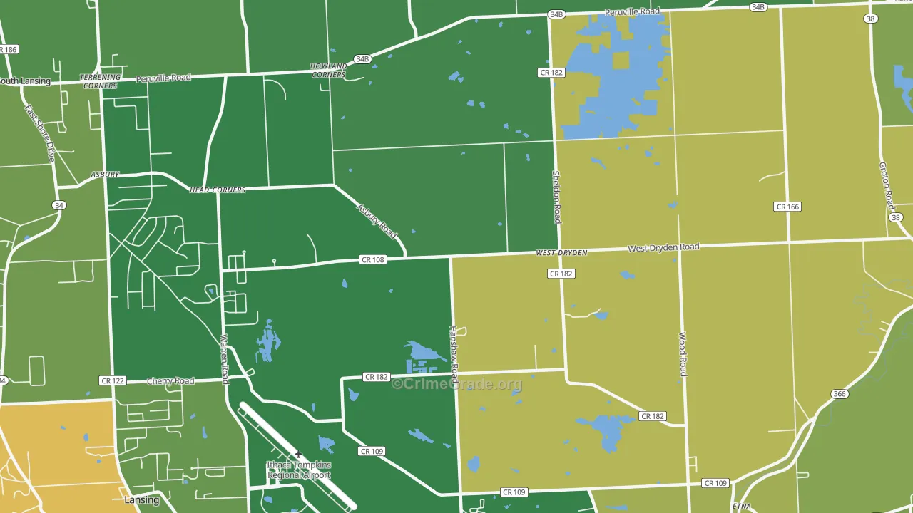 West Dryden, NY Map of Drug-Related Crime Rates