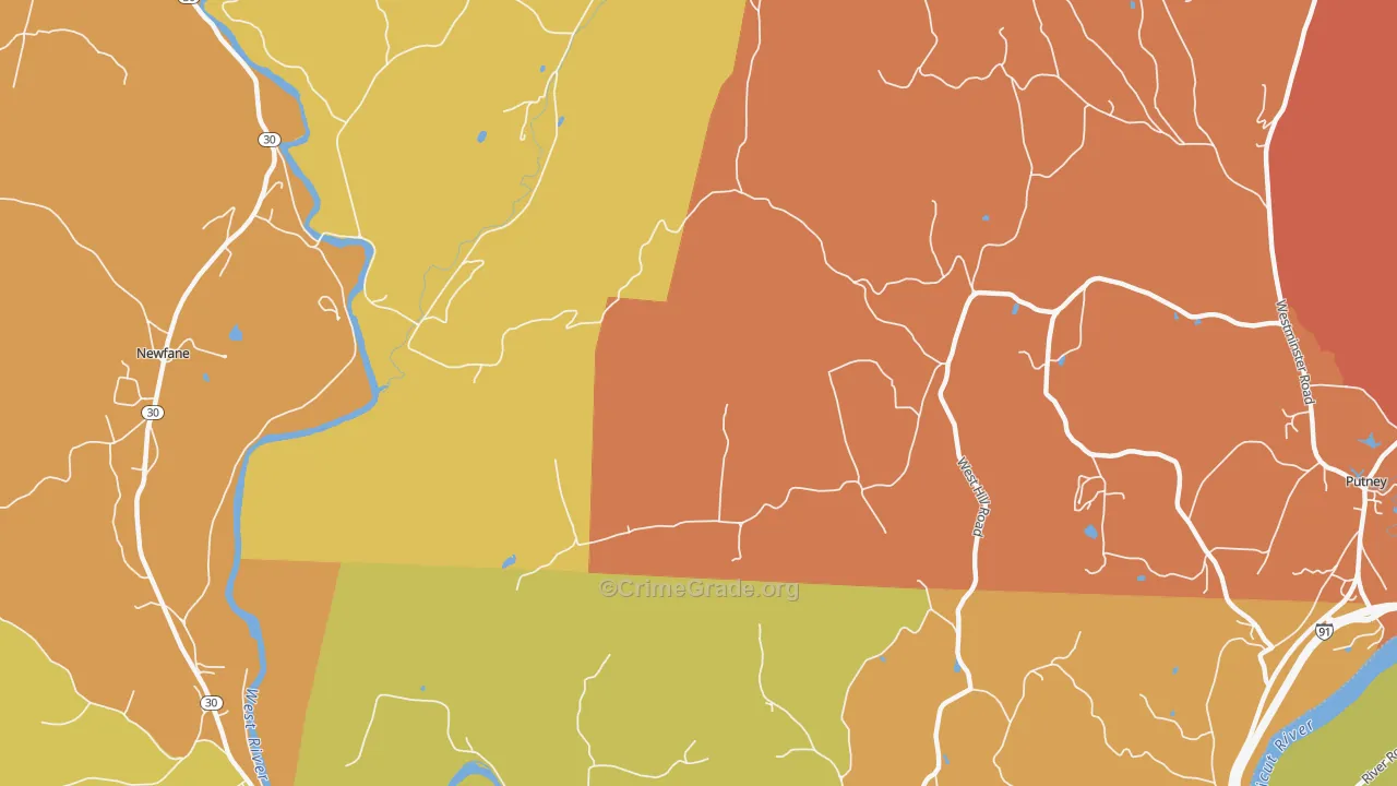 West Dummerston, VT Map of Drug-Related Crime Rates