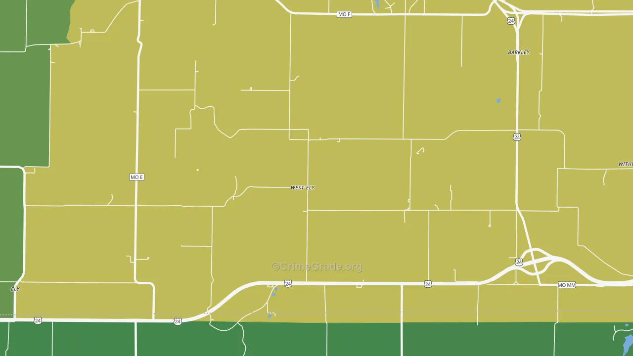 West Ely, MO Map of Drug-Related Crime Rates