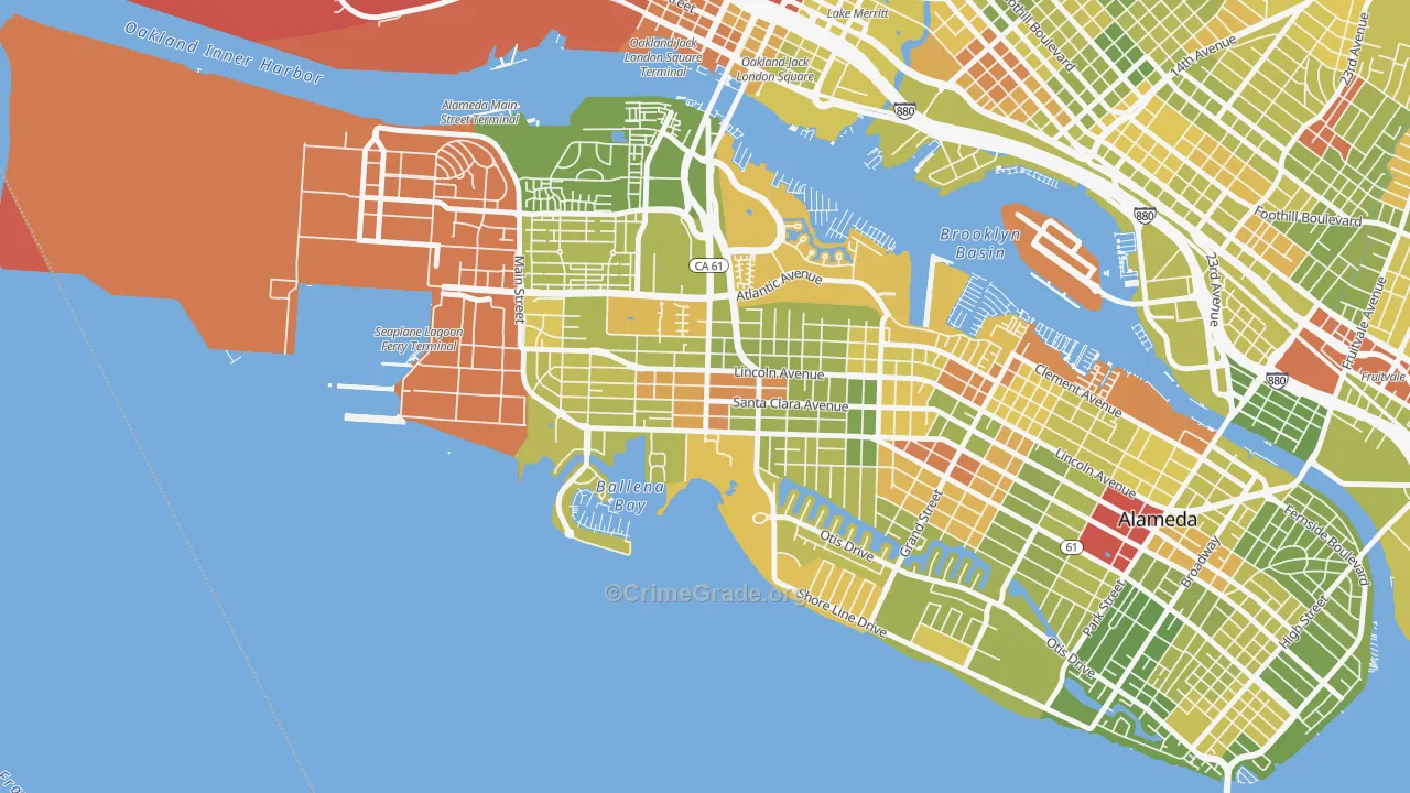 West End, Alameda, CA Map of Drug-Related Crime Rates