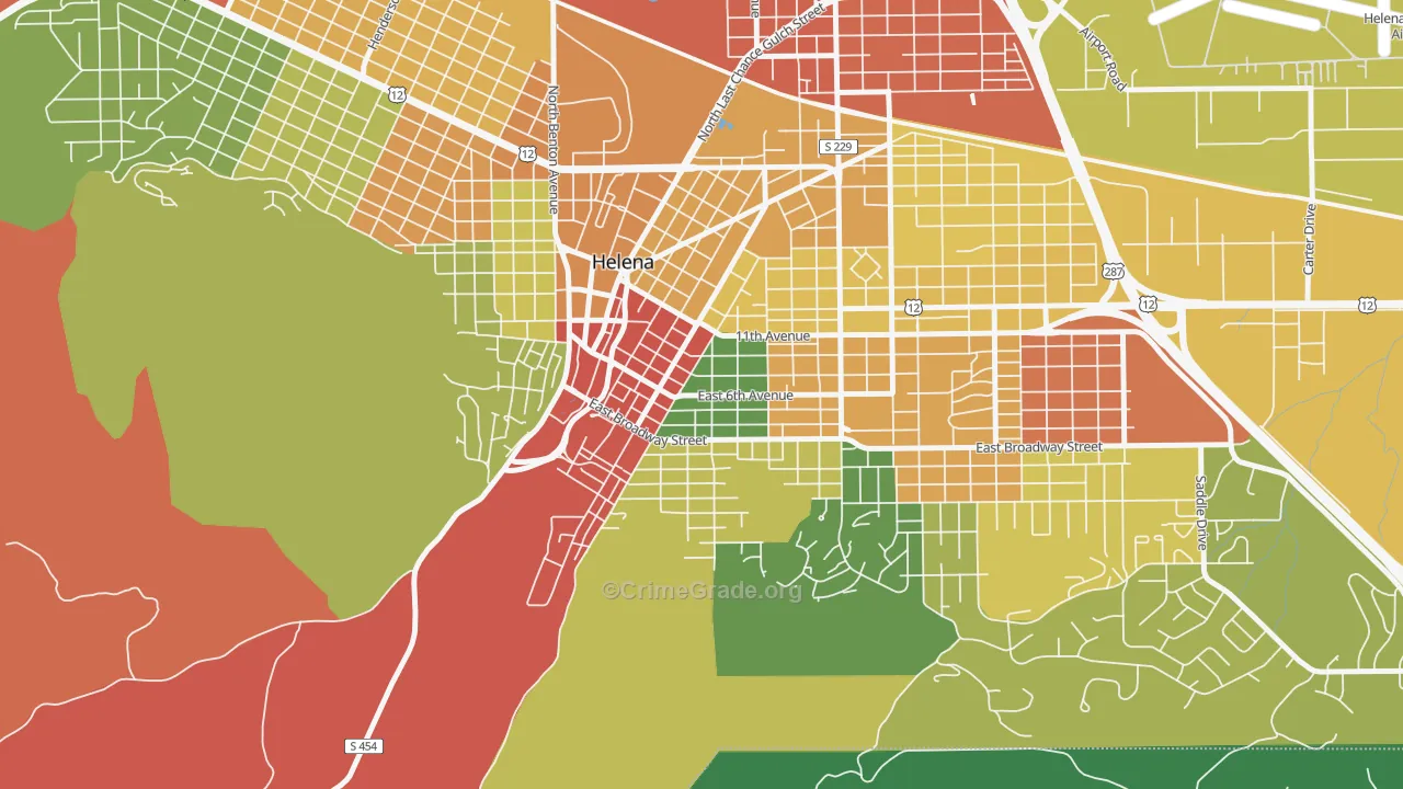 West End Helena, Helena, MT Map of Drug-Related Crime Rates