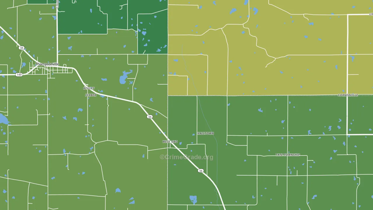 West End, IL Map of Drug-Related Crime Rates