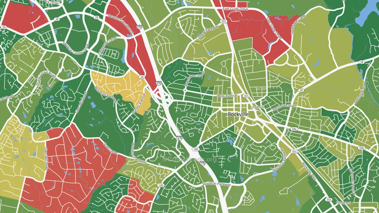 West End Park, Rockville, MD Map of Drug-Related Crime Rates