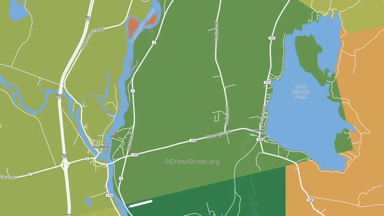 West Enfield, ME Map of Drug-Related Crime Rates