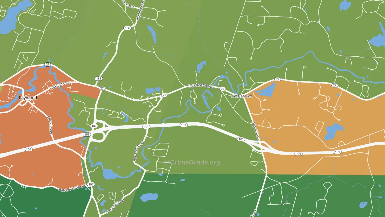 West Epping, NH Map of Drug-Related Crime Rates