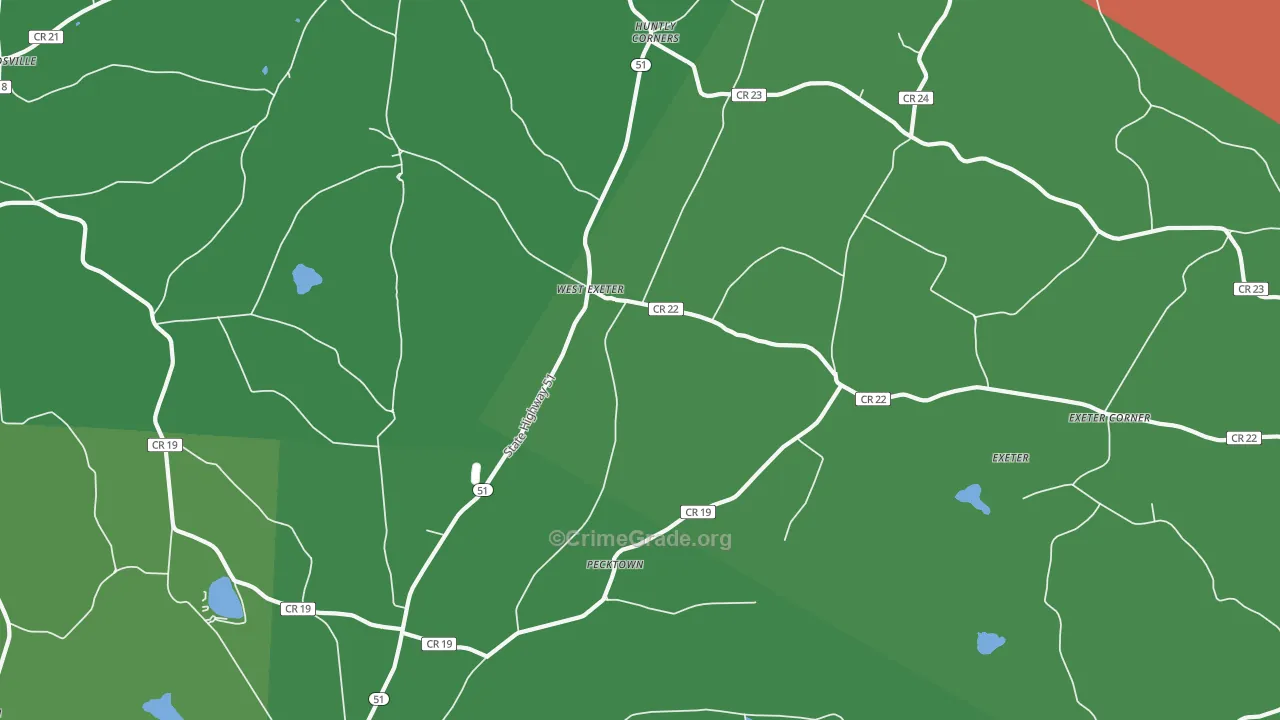 West Exeter, NY Map of Drug-Related Crime Rates