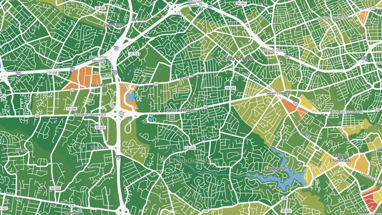 West Falls Church, VA Map of Drug-Related Crime Rates