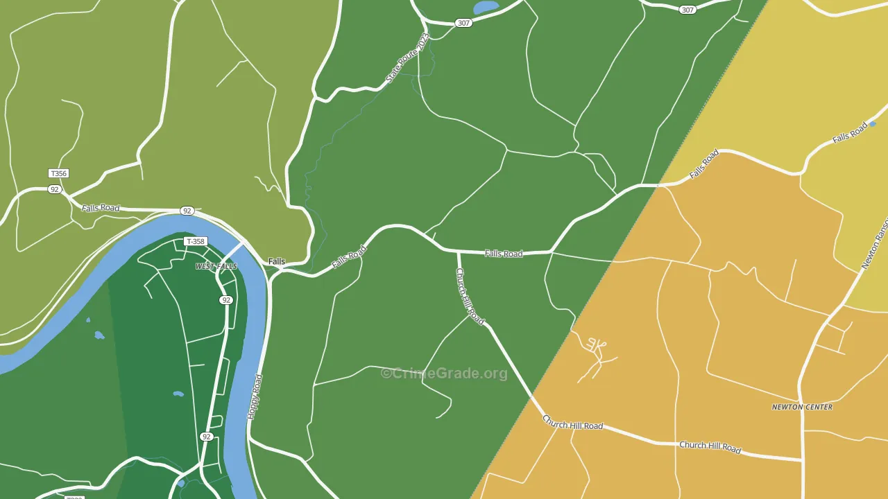 West Falls, PA Map of Drug-Related Crime Rates