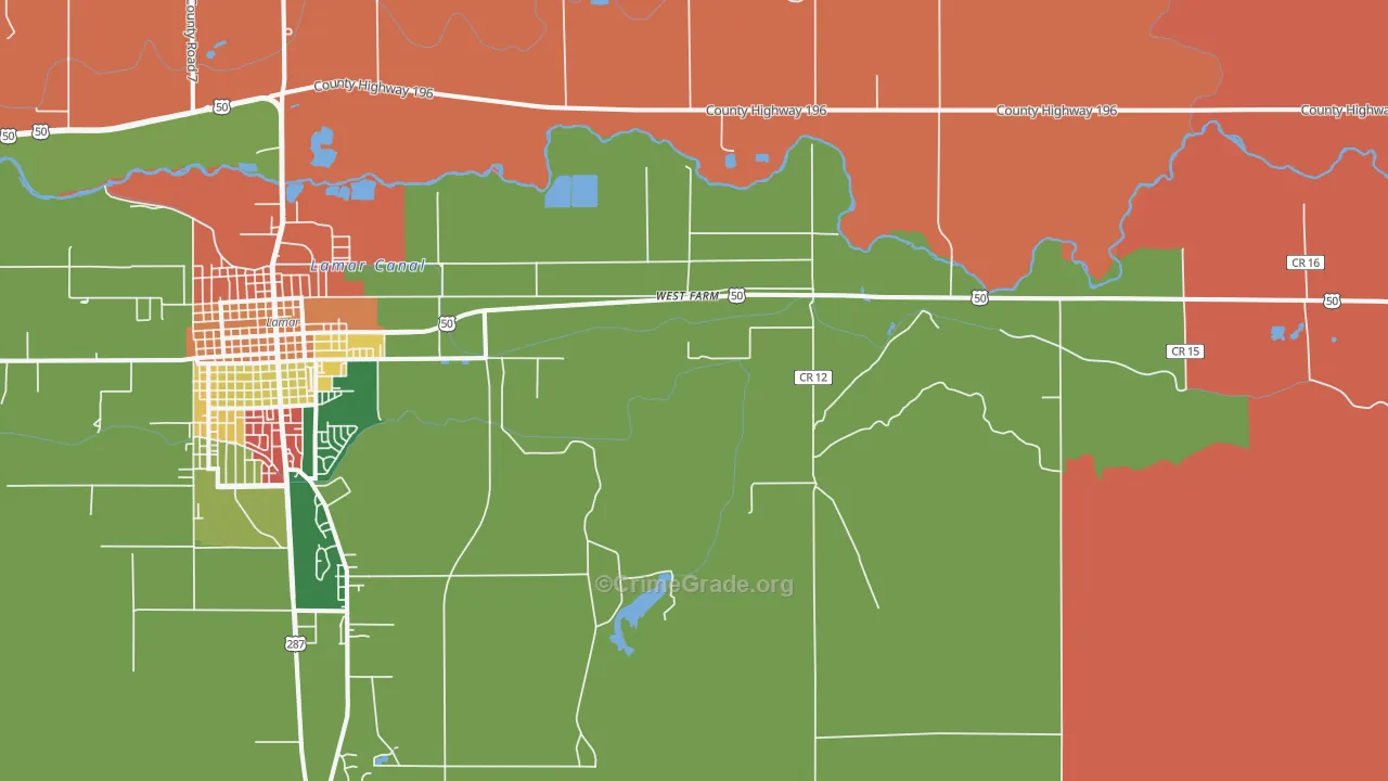 West Farm, CO Map of Drug-Related Crime Rates