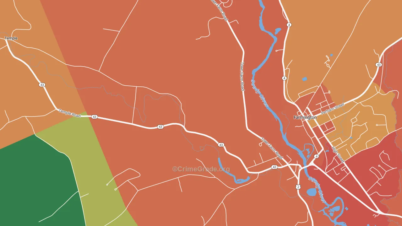 West Farmington, ME Map of Drug-Related Crime Rates