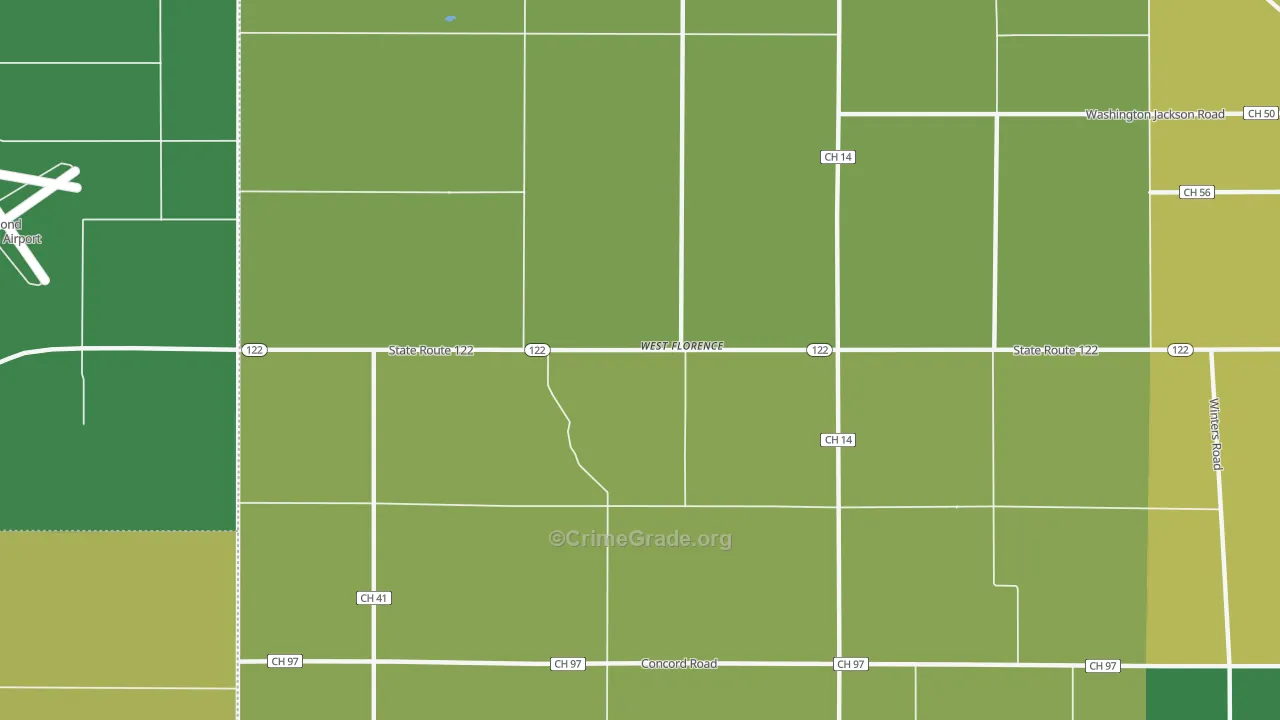 West Florence, OH Map of Drug-Related Crime Rates