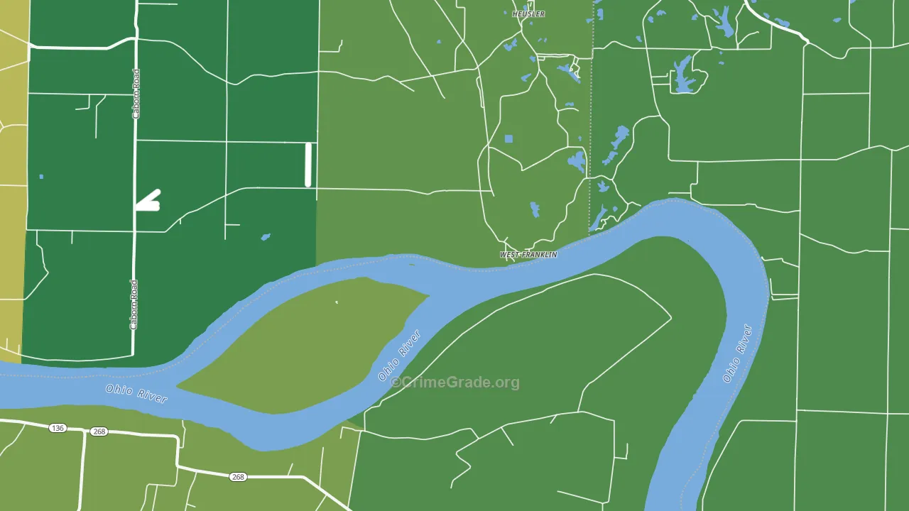West Franklin, IN Map of Drug-Related Crime Rates