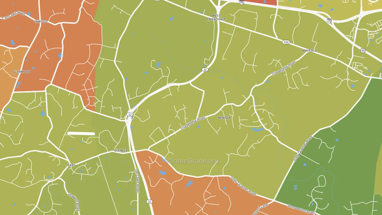 West Friendship, MD Map of Drug-Related Crime Rates