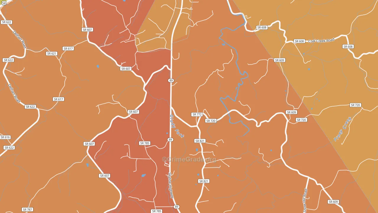 West Galax, VA Map of Drug-Related Crime Rates