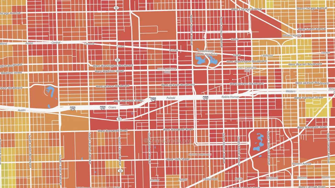 West Garfield Park, Chicago, IL Map of Drug-Related Crime Rates