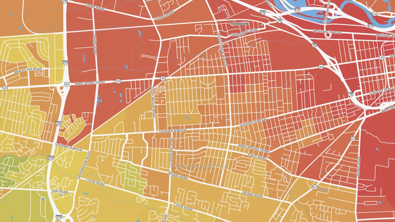West Gate, Columbus, OH Map of Drug-Related Crime Rates