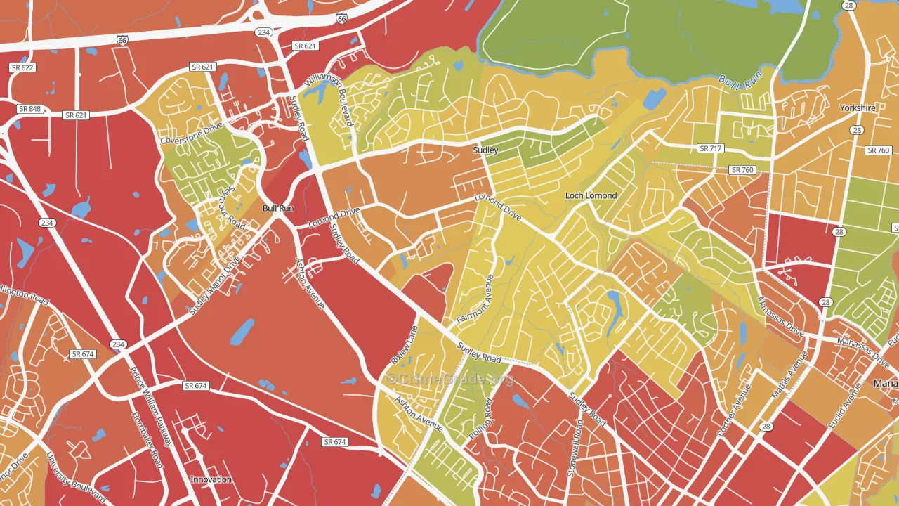 West Gate, Sudley, VA Map of Drug-Related Crime Rates