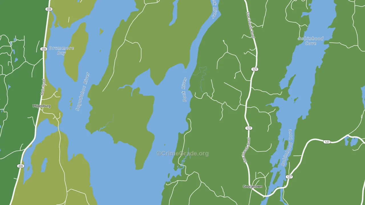 West Georgetown, ME Map of Drug-Related Crime Rates