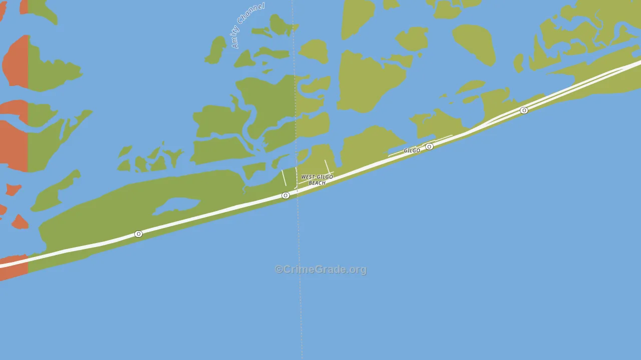 West Gilgo Beach, NY Map of Drug-Related Crime Rates