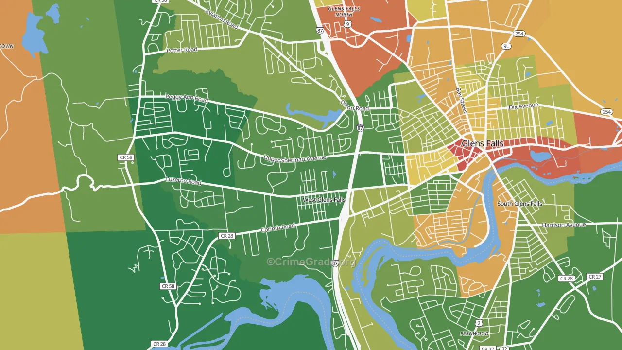 West Glens Falls, NY Map of Drug-Related Crime Rates