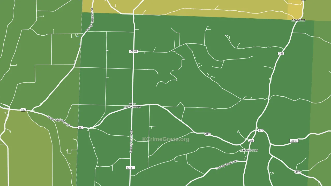 West Greenwood, NY Map of Drug-Related Crime Rates
