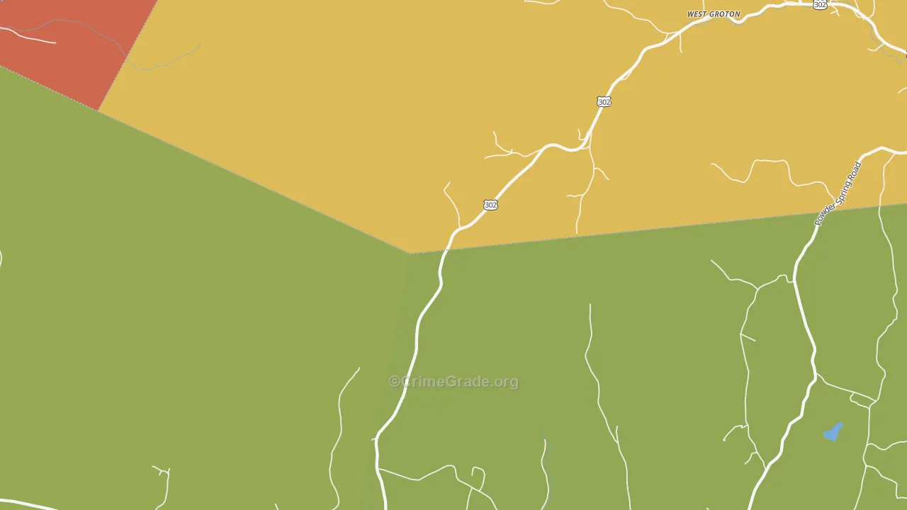 West Groton, VT Map of Drug-Related Crime Rates