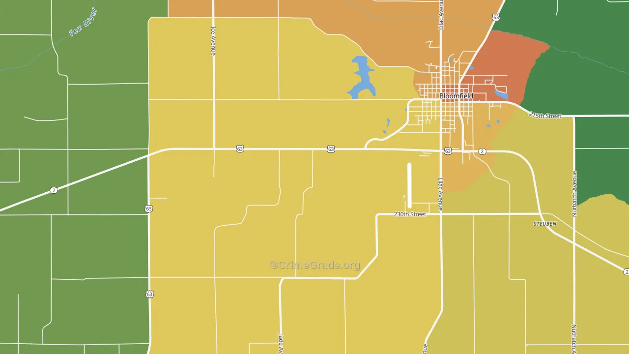 West Grove, IA Map of Drug-Related Crime Rates