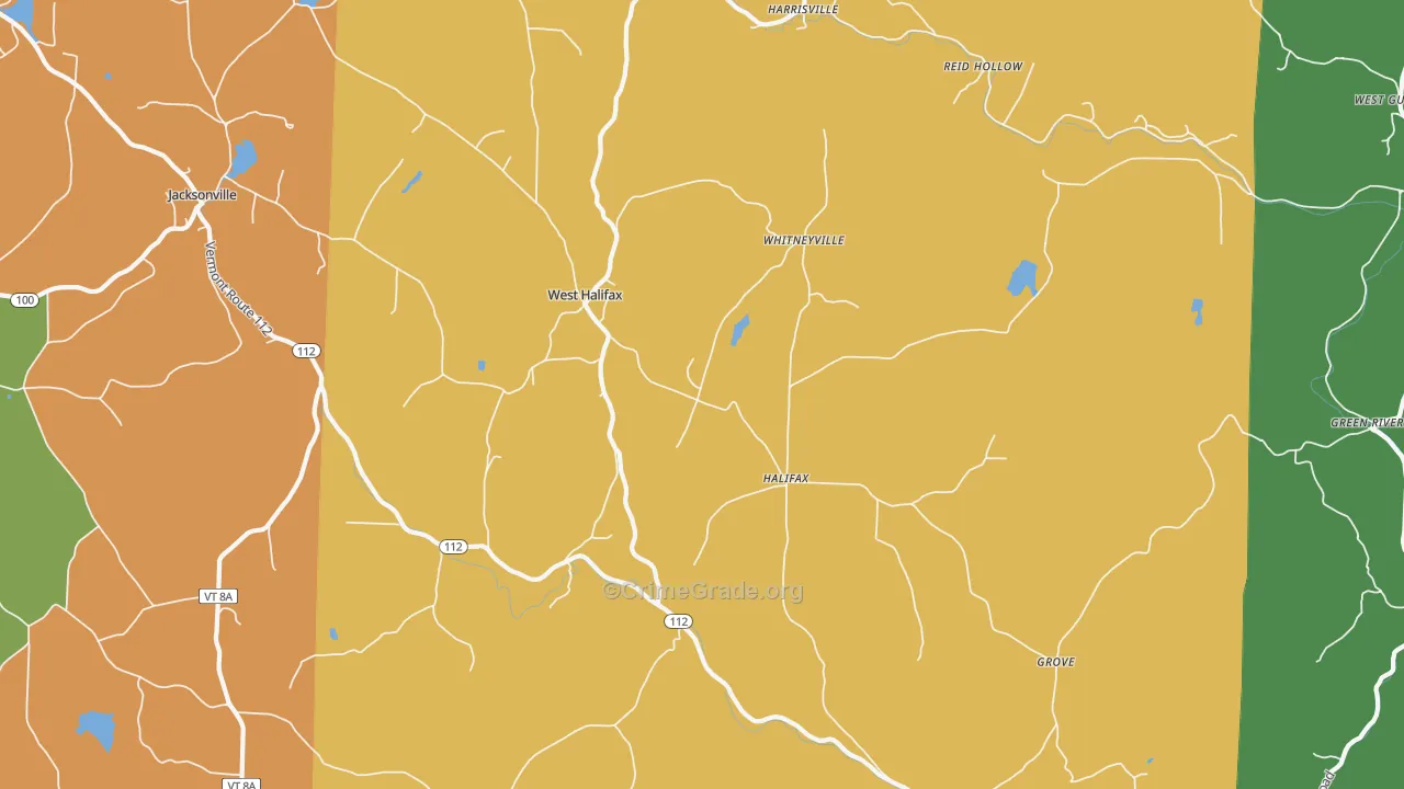 West Halifax, VT Map of Drug-Related Crime Rates