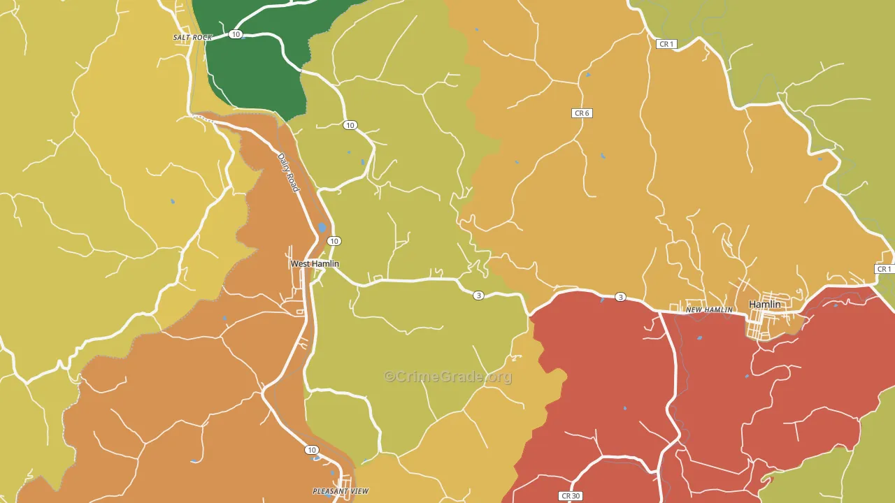 West Hamlin, WV Map of Drug-Related Crime Rates