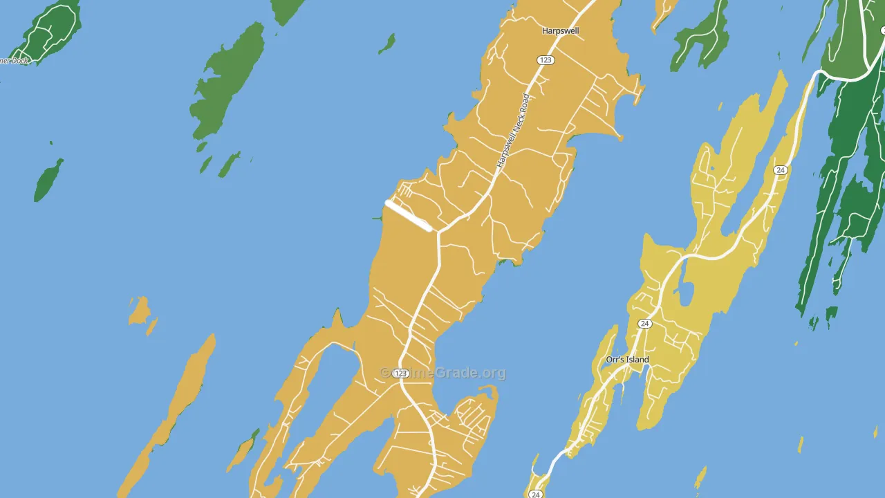 West Harpswell, ME Map of Drug-Related Crime Rates