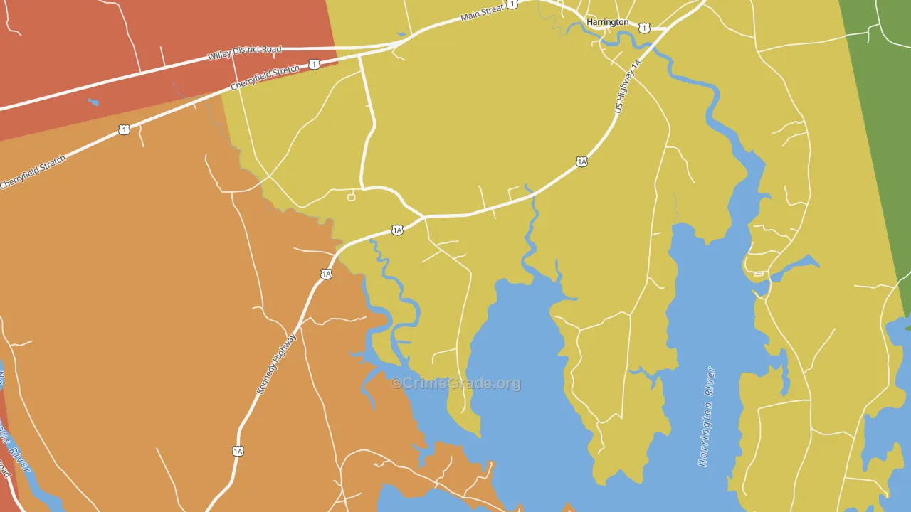 West Harrington, ME Map of Drug-Related Crime Rates