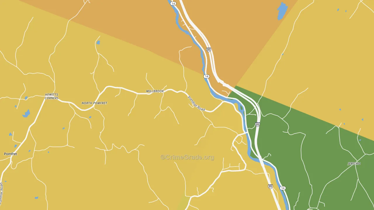 West Hartford, VT Map of Drug-Related Crime Rates