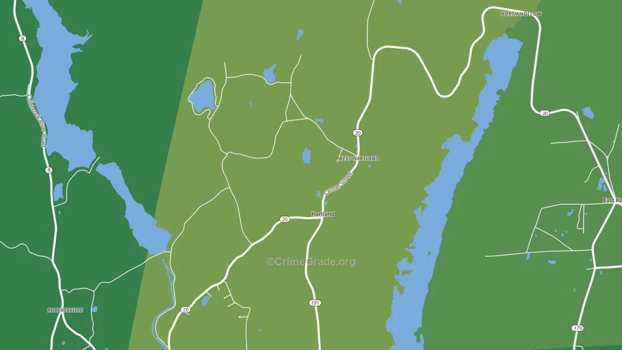West Hartland, CT Map of Drug-Related Crime Rates