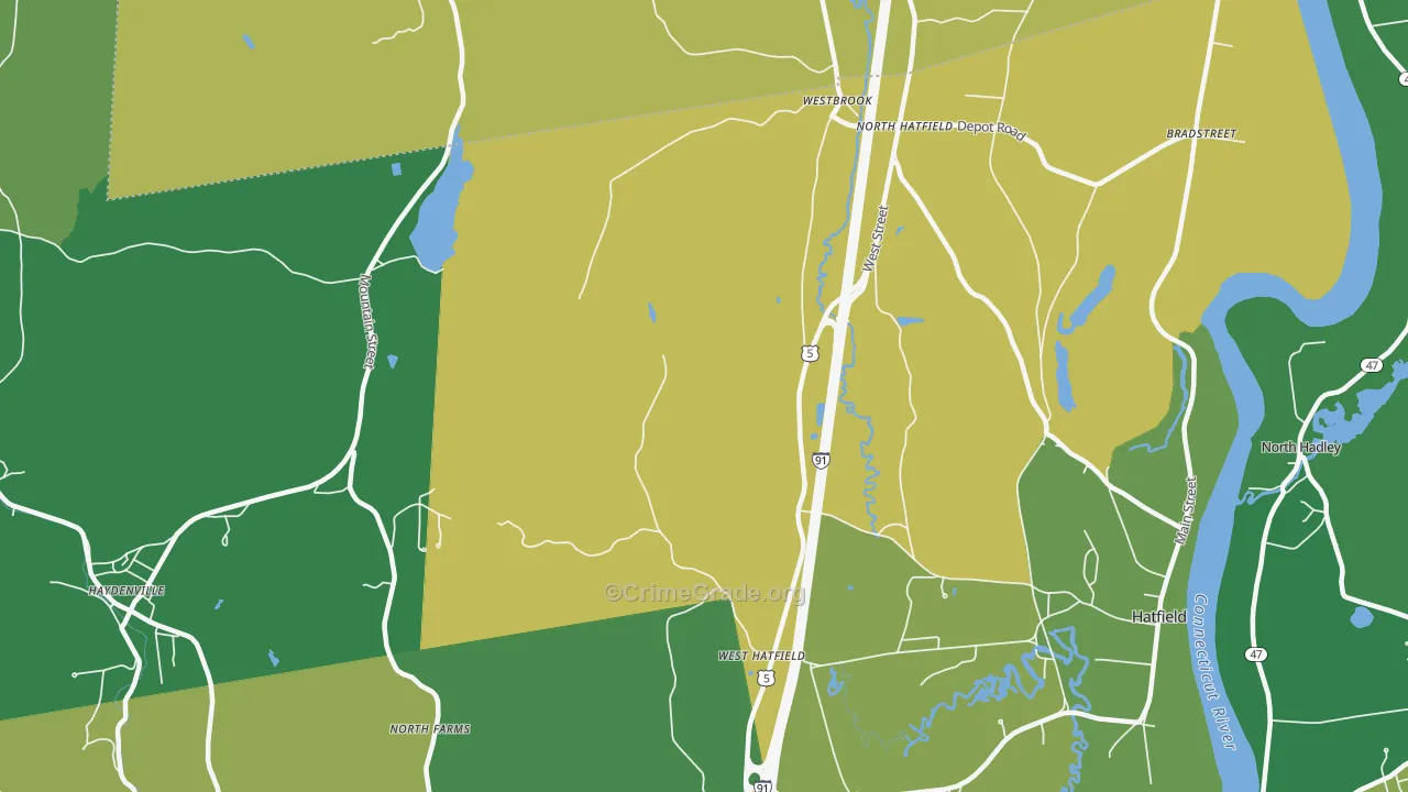 West Hatfield, MA Map of Drug-Related Crime Rates