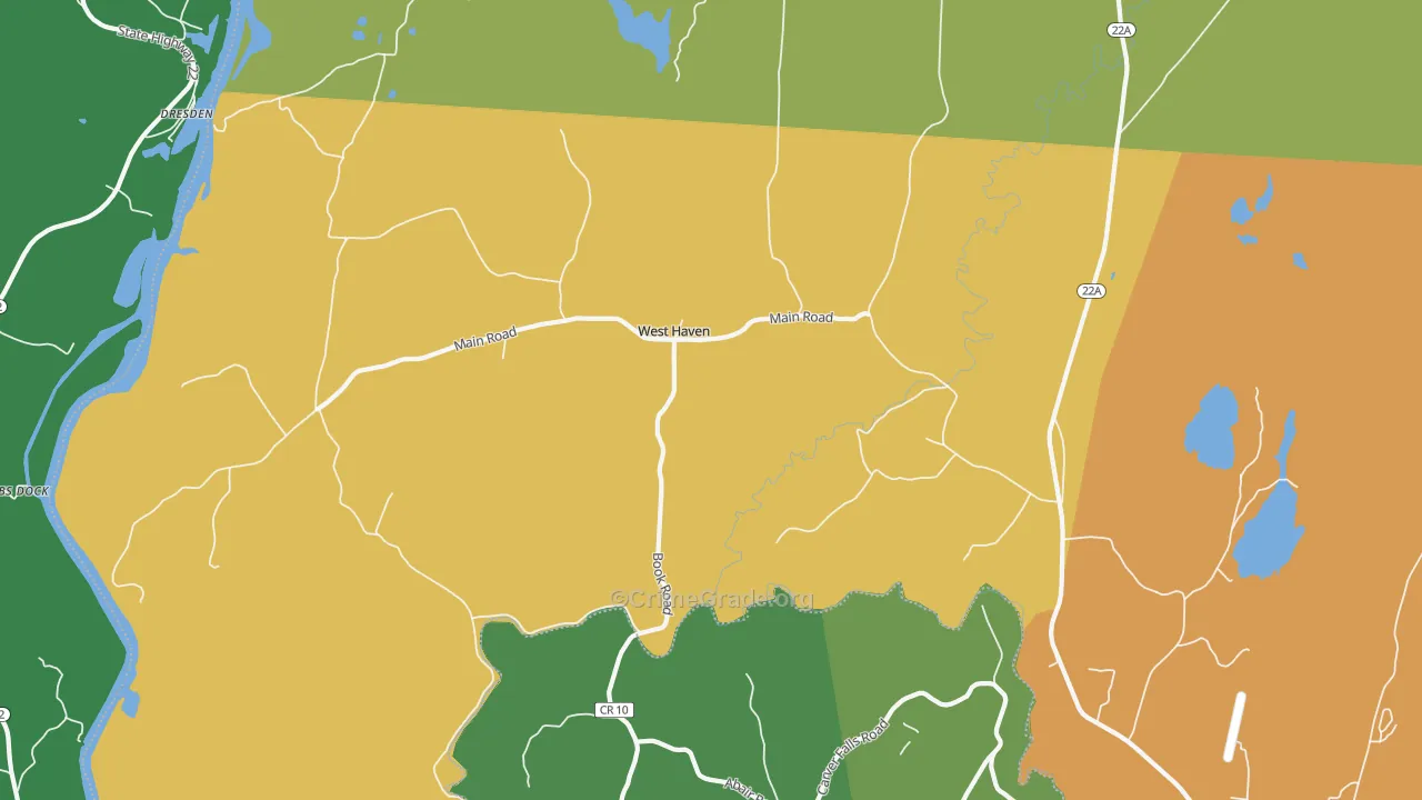 West Haven, VT Map of Drug-Related Crime Rates