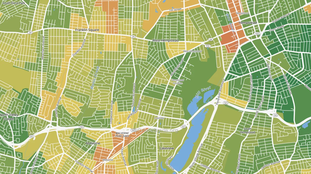 West Hempstead, NY Map of Drug-Related Crime Rates