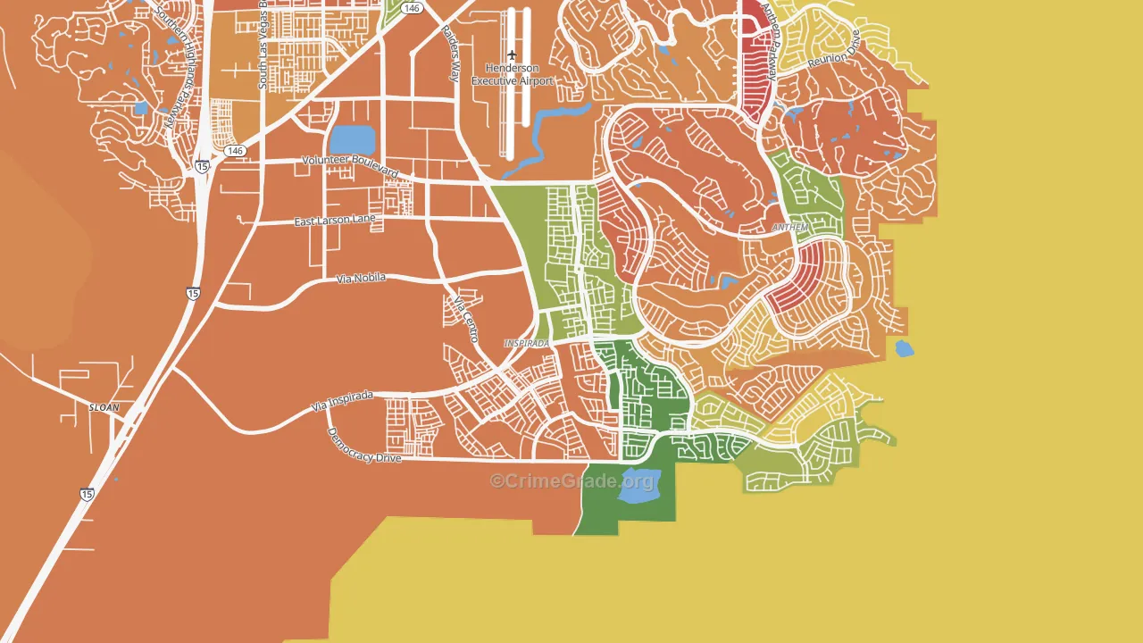 West Henderson, Henderson, NV Map of Drug-Related Crime Rates