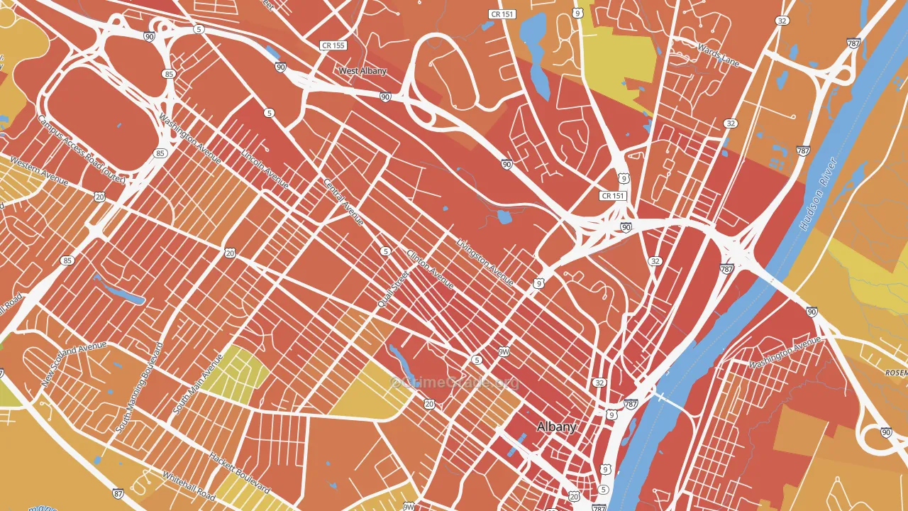 West Hill, Albany, NY Map of Drug-Related Crime Rates
