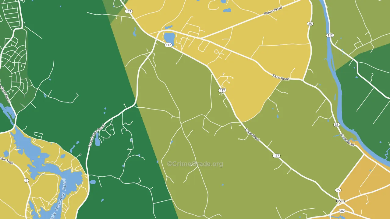 West Hollis, ME Map of Drug-Related Crime Rates