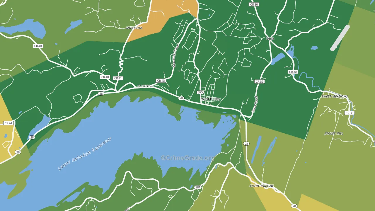 West Hurley, NY Map of Drug-Related Crime Rates
