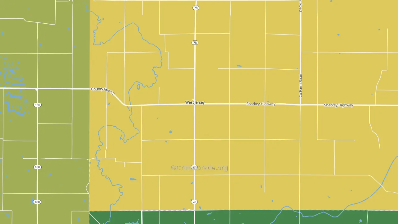 West Jersey, IL Map of Drug-Related Crime Rates