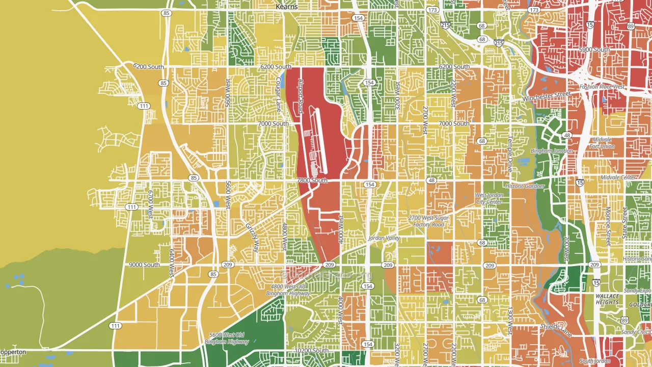 West Jordan, UT Map of Drug-Related Crime Rates