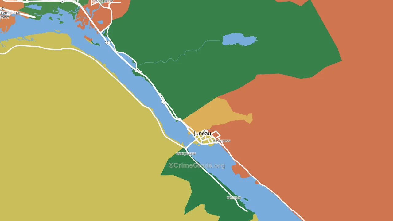 West Juneau, AK Map of Drug-Related Crime Rates