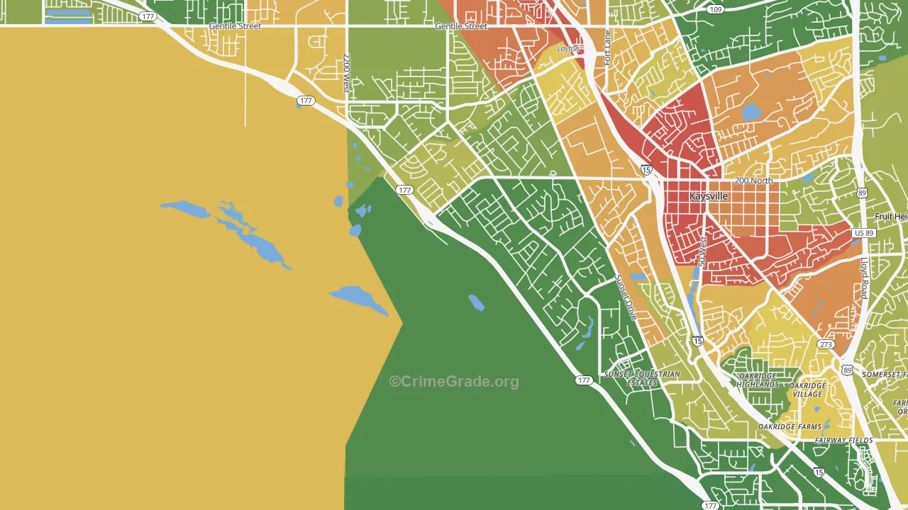 West Kaysville, UT Map of Drug-Related Crime Rates