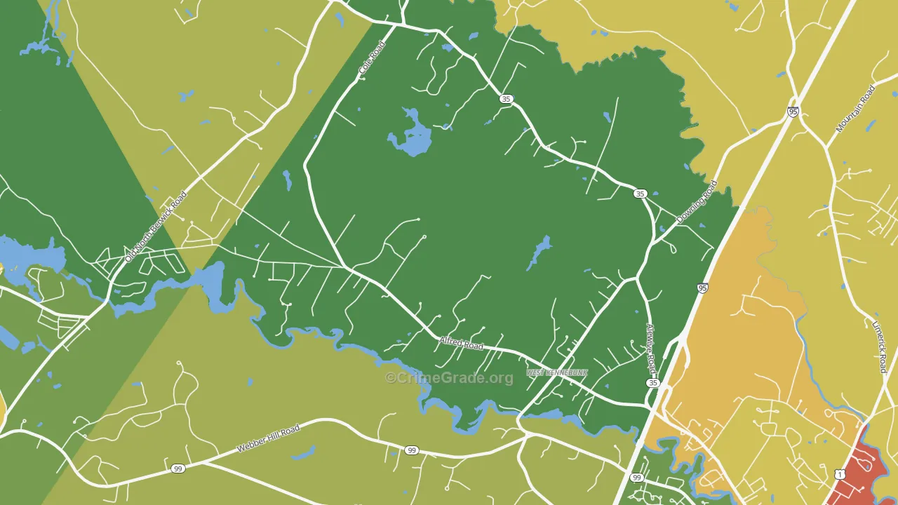 West Kennebunk, ME Map of Drug-Related Crime Rates
