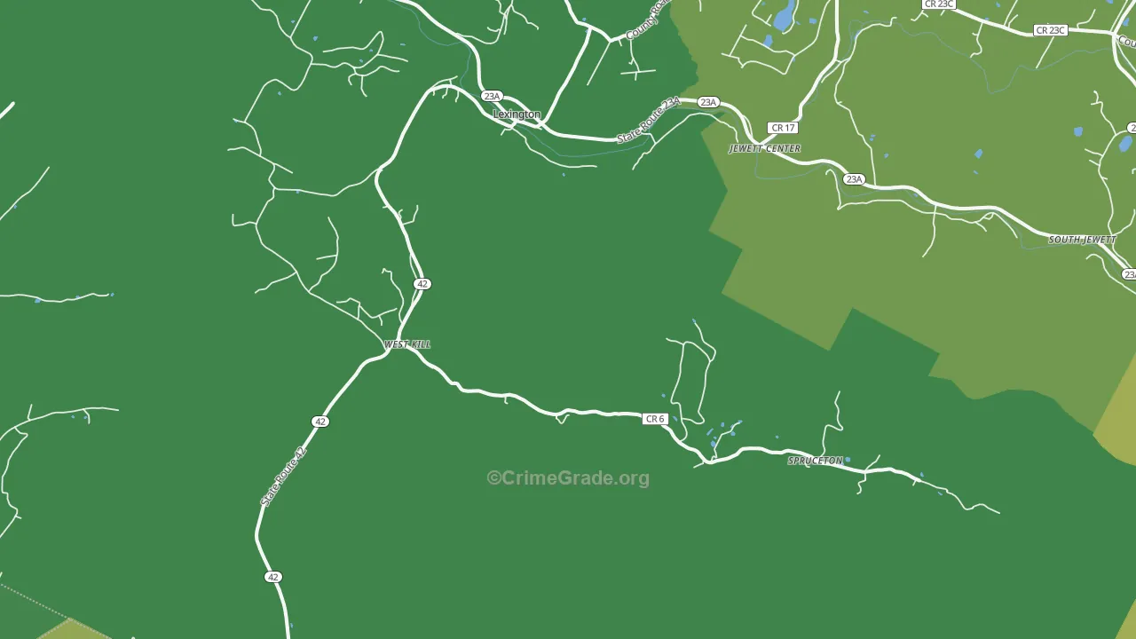 West Kill, NY Map of Drug-Related Crime Rates
